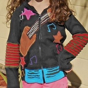 Rising International Kid’s Hoodie Soft Jacket GUITAR Music Size 2 Unisex Cotton